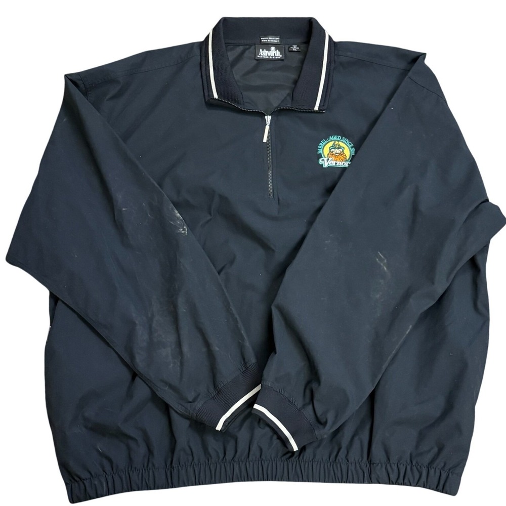 Vernors Ginger Ale Windbreaker XXL Quarter Zip Black Golf Ashworth